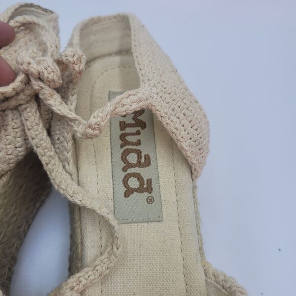Mudd Women's Y2K Platform Espadrille Sandals Cream Approximate Size 10 Beachy - Picture 7 of 13